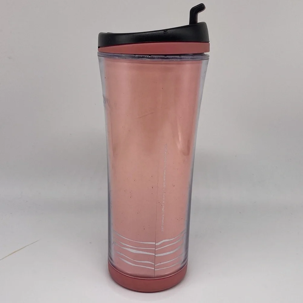 Starbucks 2007‎ Pink Travel Coffee Mug Tumbler 16 Oz Fl